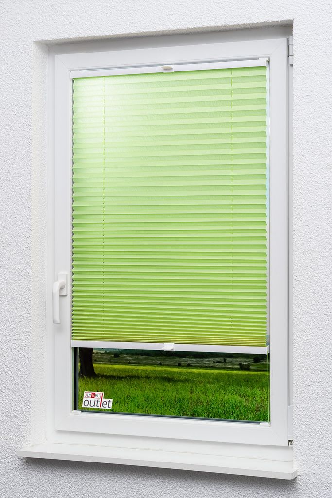 Lysel - Qualitätsplissee Crush Tageslicht maigrün - Plissee in der Größe (Bx H) 100cm * 130cm