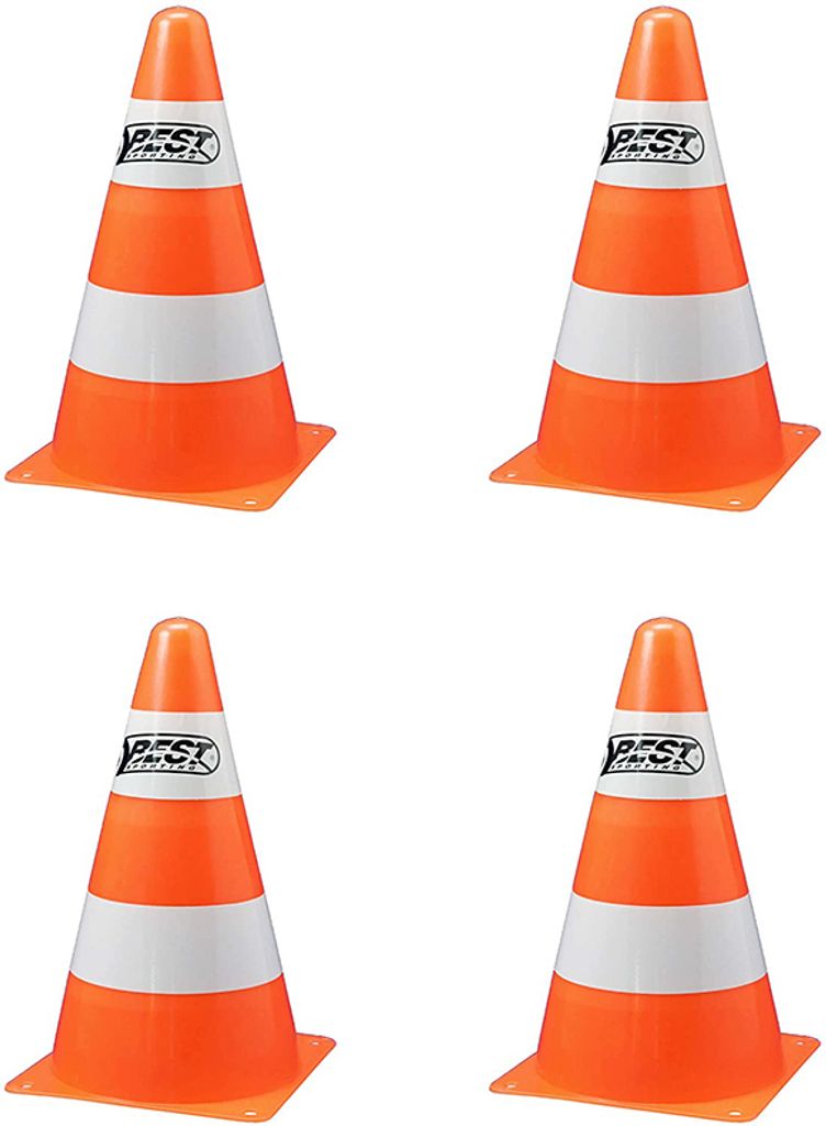 Best Sporting Pylonen orange-weiß, 23 cm hoch, im 4er Pack Produktbild 