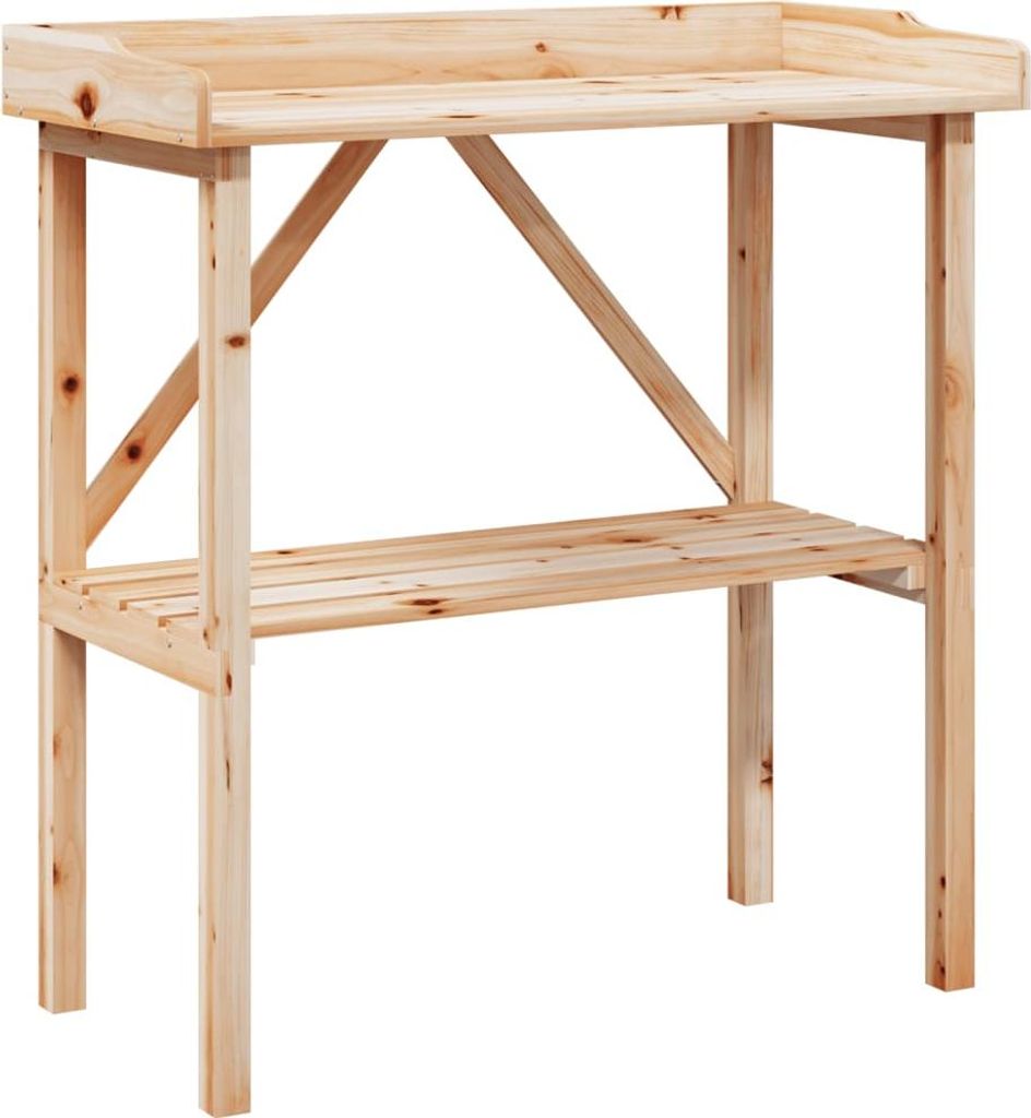 vidaXL Pflanztisch mit Ablage 78x38x82,5 cm Massivholz Tanne