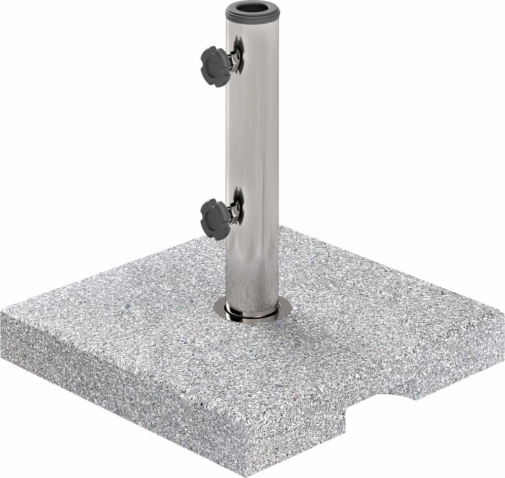 Schirmständer aus Granit, 21 kg, quadratischer Ständer für 32/38/48 mm Schirme