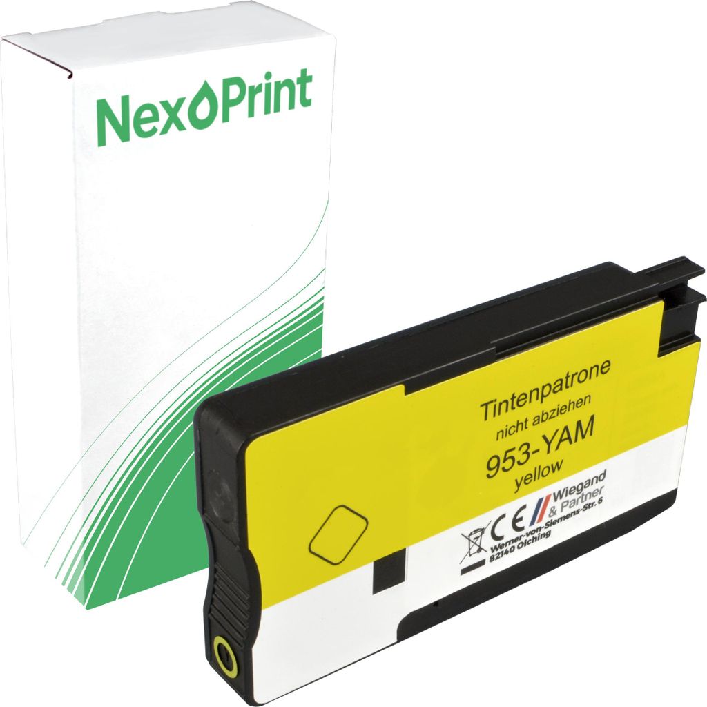 NexoPrint F6U14AE 953 yellow Druckerpatronen kompatibel zu HP OfficeJet Pro 8718 OfficeJet Pro 8719 OfficeJet Pro 8720 - Hohe Ergiebigkeit