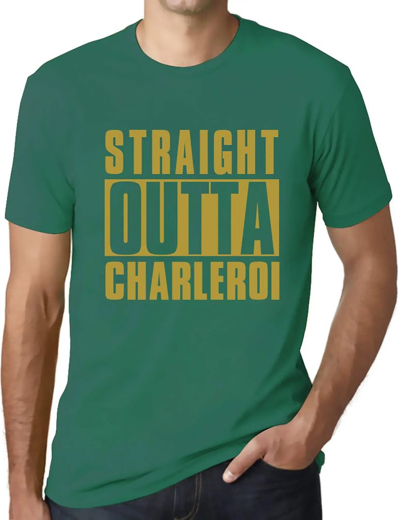 Herren Grafik T-Shirt Direkt aus Charleroi – Straight Outta Charleroi – Öko-Verantwortlich Vintage Jahrgang Kurzarm Lustige Druck Geburtstag G...