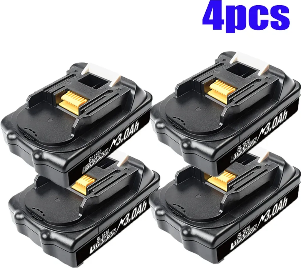 Batterie pour Perceuse Visseuse 18V Pack de 4 compatible BL1815 3Ah