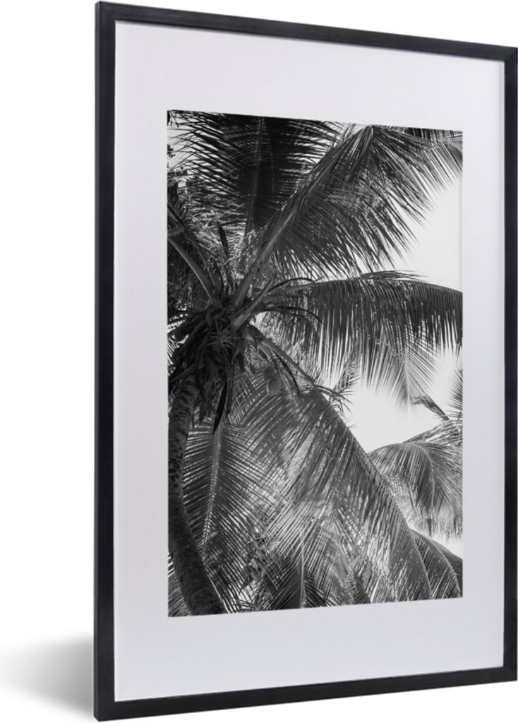 MuchoWow Gerahmtes Poster Palmwedel - Vintage - Natur 40x60 cm - Poster mit Schwarzem Bilderrahmen Wandposter Rahmen Foto Bilder - Poster in Rahmen