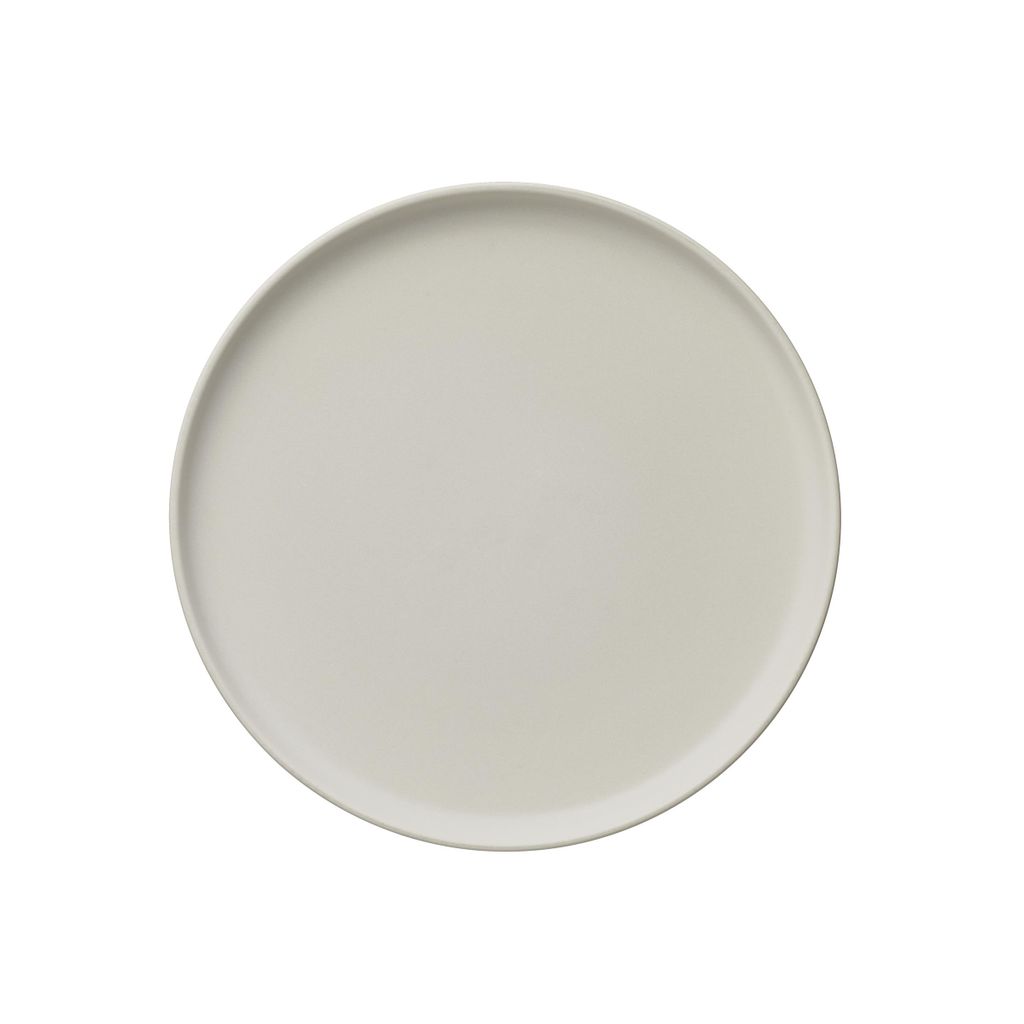4x Flache Teller 28 cm Steinzeug ROCKZZERO One Light Rock / hellgrau beige