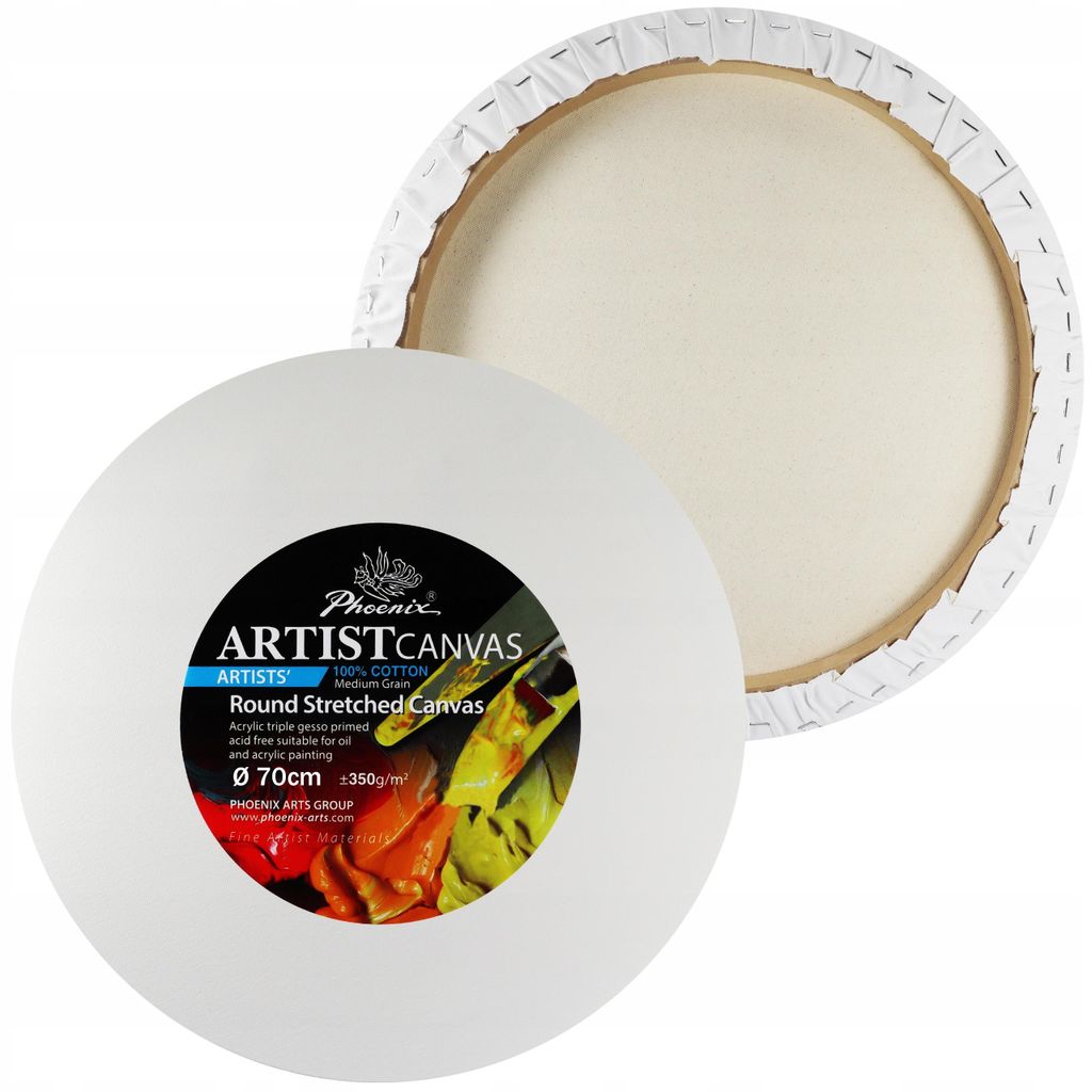 Podobrazie malarskie okrągłe o średnicy 70 cm płótno Zdjęcie produktu