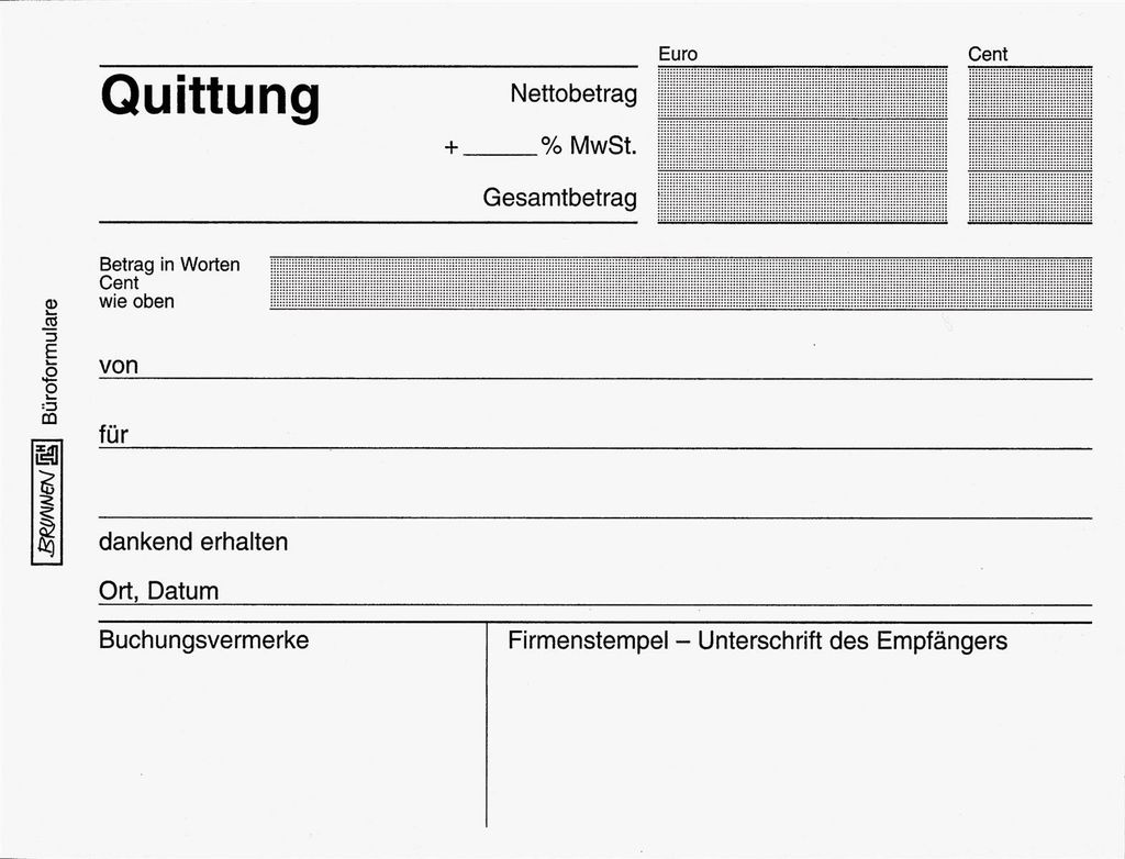Quittungsblock A6 quer 2x40 Blatt selbstdurchschreibend Packung mit 10 Stück