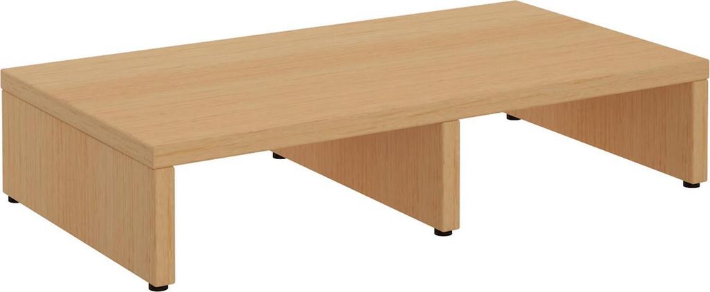 Monitorständer MONITOR, Buche - Schreibtischaufsatz 50 cm, Bildschirmerhöhung ergonomisch, Schreibtisch Organizer schmal für Arbeitszimmer und H...