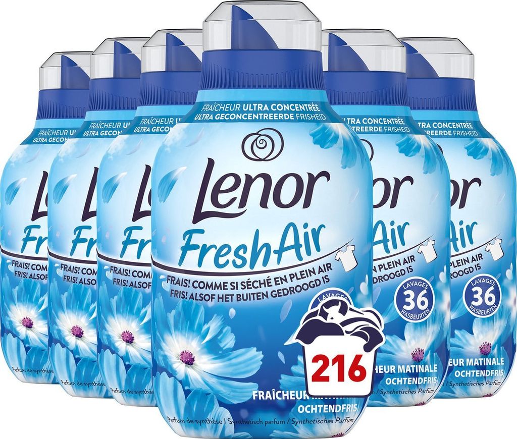 Lenor Weichspüler Frische Luft Morgenfrische 6x36 Wäschen Produktbild 