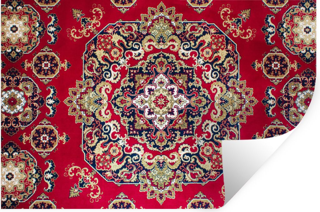 MuchoWow Wandtattoo Wandsticker Wandaufkleber Persische Teppiche - Teppiche - Mandala - Rot 120x80 cm Selbstklebend und Repositionierbar - Selbst...