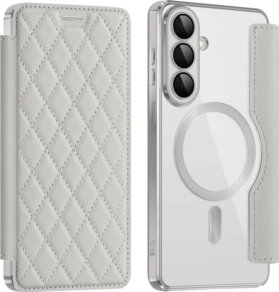 Cover Samsung S26 Argento MagSafe Phonesta Puffed Crystal Lusso