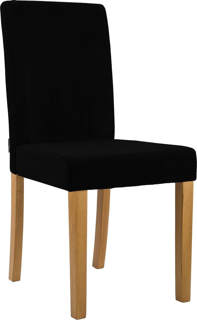 CLP Esszimmerstuhl Ina Cordbezug gepolstert mit Rückenlehne und Holzbeinen Farbe:schwarz;Gestell Farbe:antik-hell
