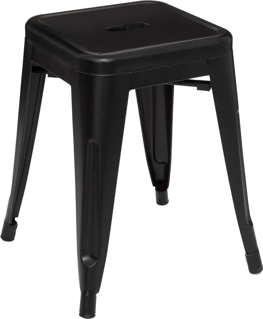 Eazy Living Hocker Amarine Schwarz - Pouf Design Noir Velours Elégant