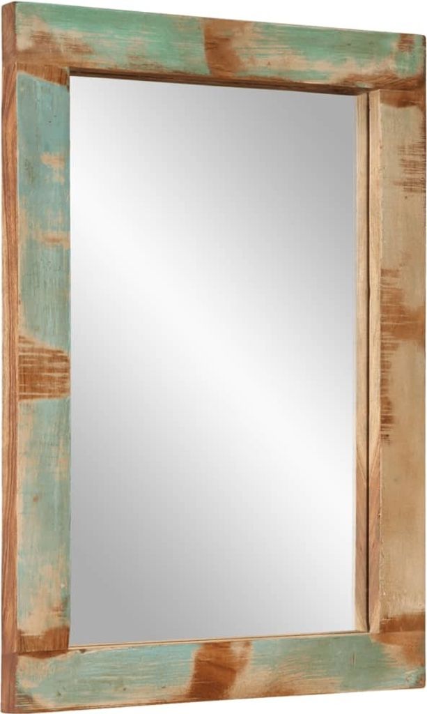 vidaXL Specchio 70x50 cm in legno massiccio antico e vetro Immagine del prodotto 