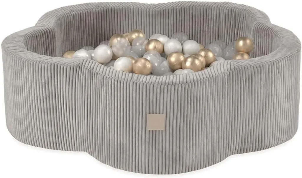 MISIOO Piscine à Balles 95x30 cm avec 300 Balles Grises pour Enfant