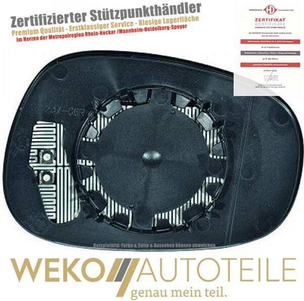 Spiegelglas Außenspiegel rechts DIEDERICHS 1280226 für BMW