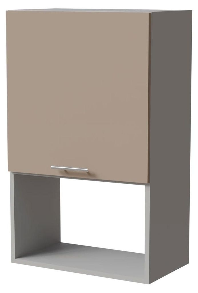 XL Mikrowellenumbauschrank BRERRA 60x96cm lackiert Farbe wählbar BR-W4MK/60 RAL 1016 graubeige Matt grau
