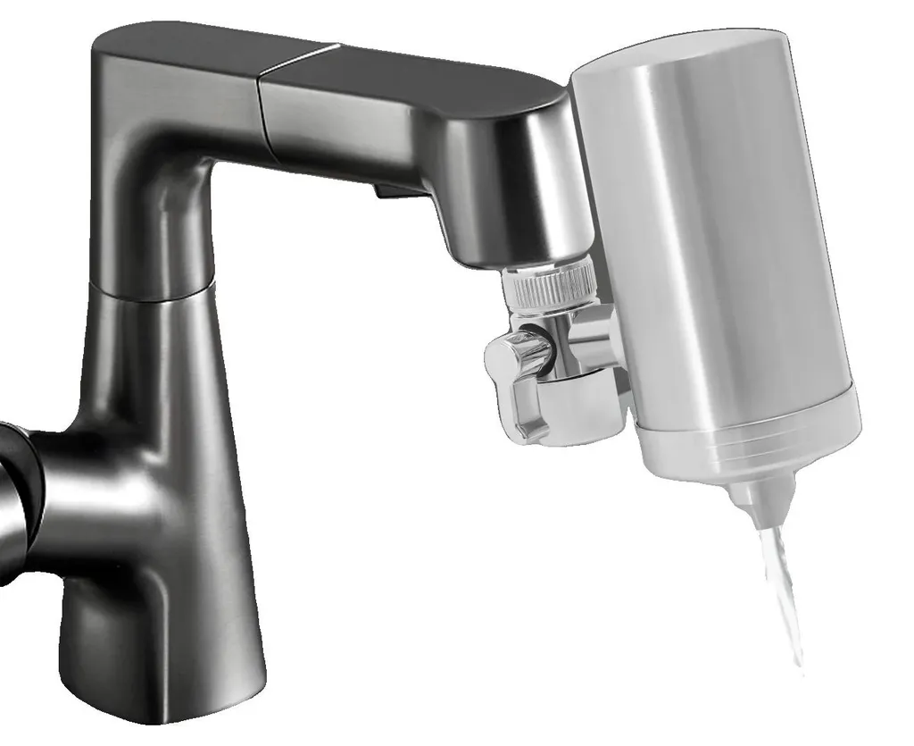 Filtre à eau inox 304 sans BPA, réduction plomb et chlore, pose facile