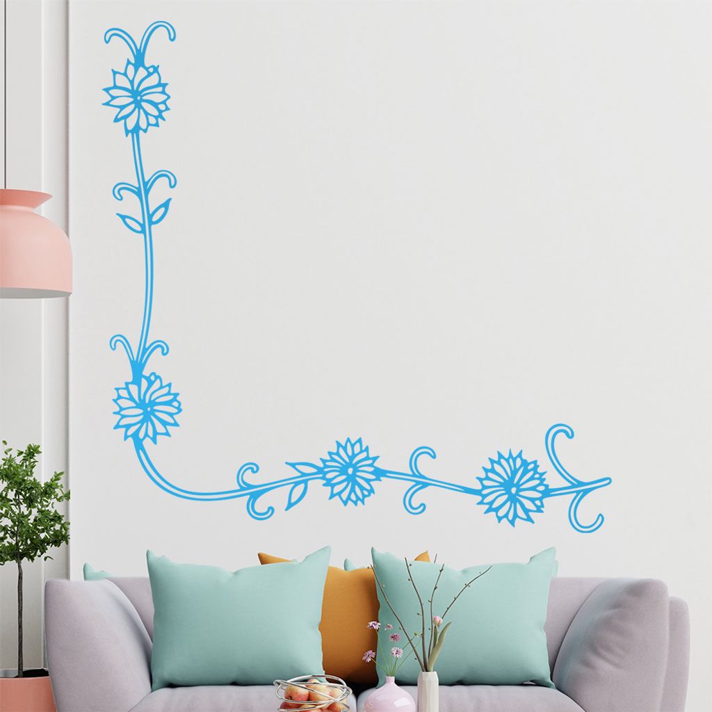 Blumen - Ranken Wandtattoo in 6 Größen - Wandaufkleber Wall Sticker - Dekoration, Küche, Wohnzimmer, Schlafzimmer, Badezimmer