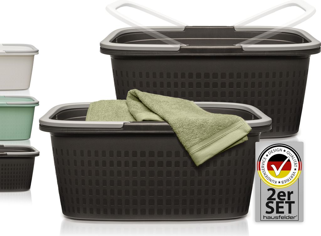 Wäschewannen 2er Set, Anthrazit, 2 Wannen 35 l Produktbild 