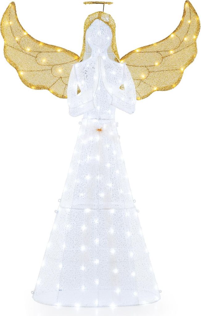 COSTWAY: Ángel navideño iluminado, grande, decoración Imagen del producto 