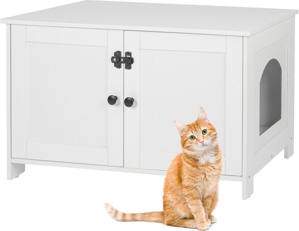 Katzenschrank mit Aufbewahrungsmöglichkeit für die Katzentoilette und Belüftung
