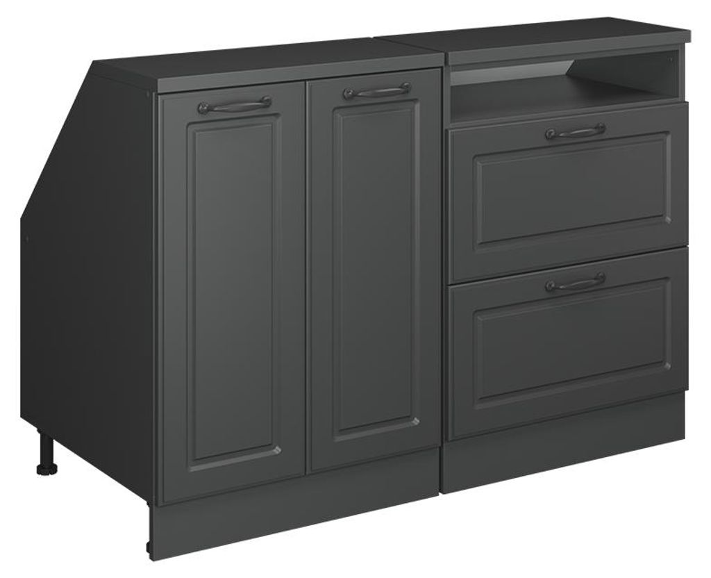 Dachschrägenschrank-Set Vicco Rion Anthrazit Landhaus 120 cm 2er Set Schrankkorpuss 60 cm Tiefe, Model 60207