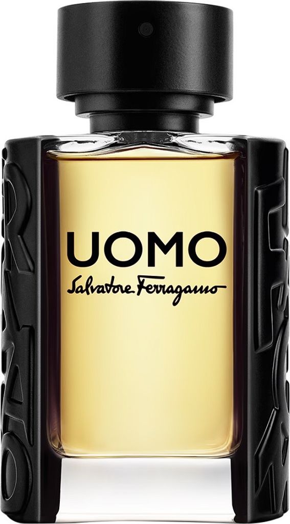 A product shot of a bottle of Salvatore Ferragamo Uomo Eau de Toilette.