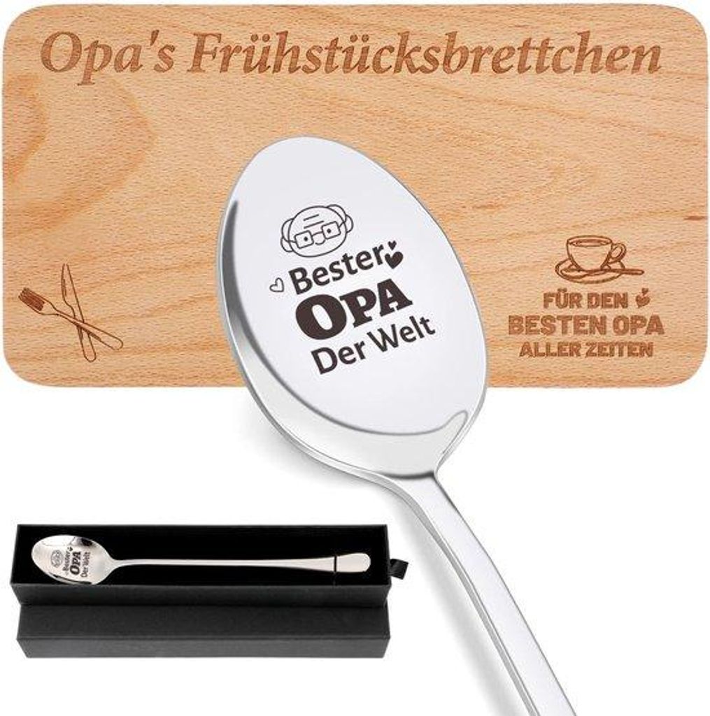 Opa-Cadeau, Beste-Opa-Ontbijtplank mit Gravur, Geschenk für Großvater