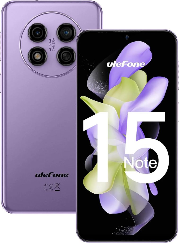 Ulefone Note 15 Handy , Bis zu 5GB + 32GB/64 GB Erweiterbar Android 12 Smartphone Ohne Vertrag 4000mAh Akku mit 8MP Kamera 6,22 Zoll HD+ 3 Slot