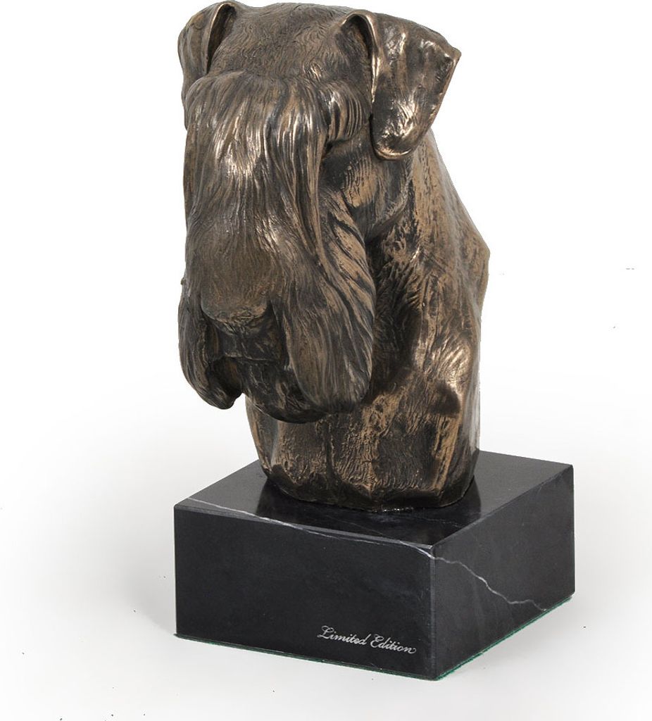 Schnauzer II - Hundestatue, Büste auf Steinsockel, Skulptur, Trophäe für Hundeausstellung der Marke Art-Dog