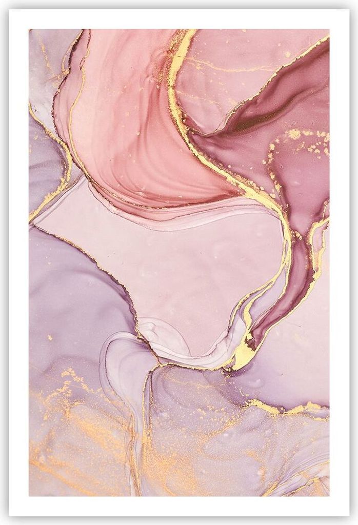 Poster - Poster ohne Rahmen - Abstraktion Marmor Rosa - 61x91,5 cm - Wand Bild - Wanddeko - Wandbilder - Kunstposter - Wandposter - Bilder - Kunstd...