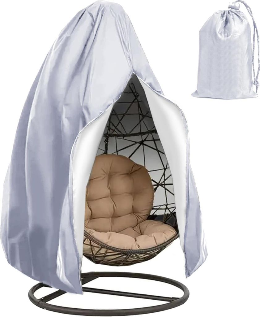 Wasserfeste Abdeckung für Hängestuhl - Schutzhülle mit Reißverschluss und Kordelzug - 190 x 115 cm - Regenbeständig - Swing Egg Chair Abdeckung