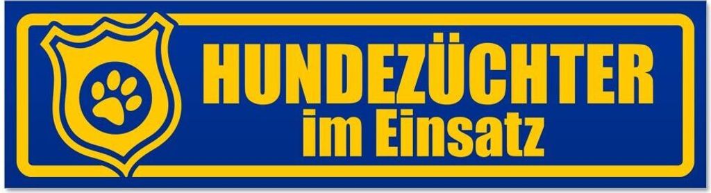 Kiwistar - Autoaufkleber - Blau - 60 x 16 cm - Hundezüchter im Einsatz - Hinweis Aufkleber Sticker für Auto, Kfz, Fahrrad, PKW, LKW