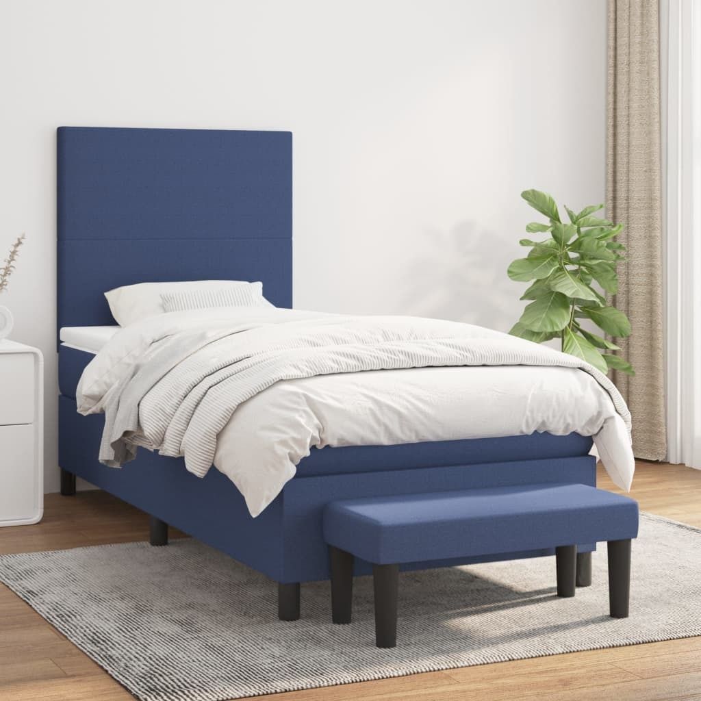 Maison Exclusive - Boxspringbett mit Matratze Blau 100x200 cm Stoff