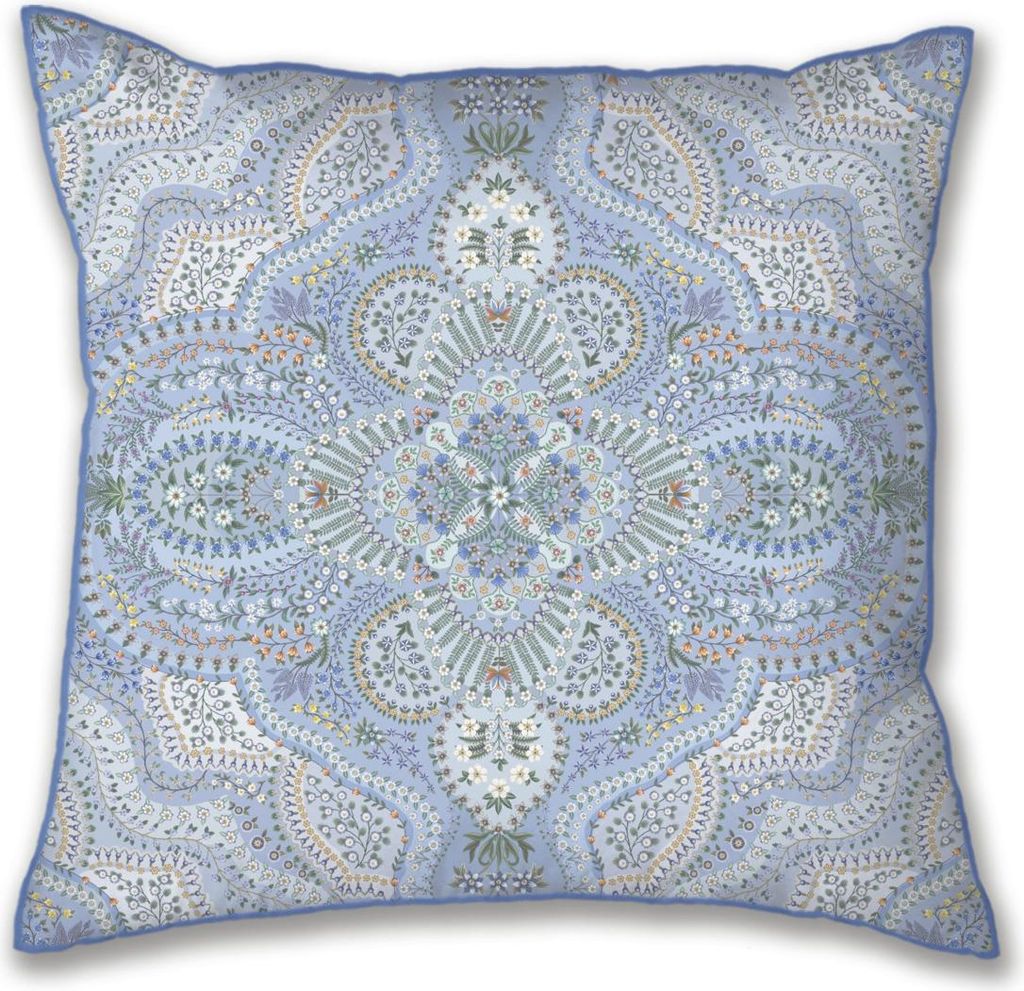 Pip Studio Zierkissen Moon Flower Square Cushion Farbe Hellblau Größe 53x53