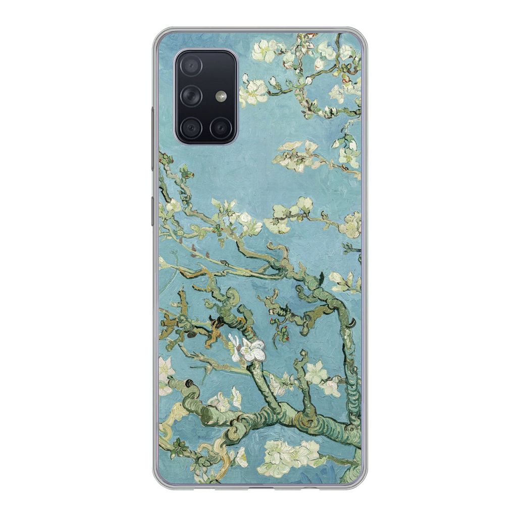 MuchoWow Handyhülle Schutzhülle Hülle für Samsung Galaxy A51 Mandelblüte - Van Gogh - Kunst Silikon Softcase Handy Hülle - Schutzabdeckung