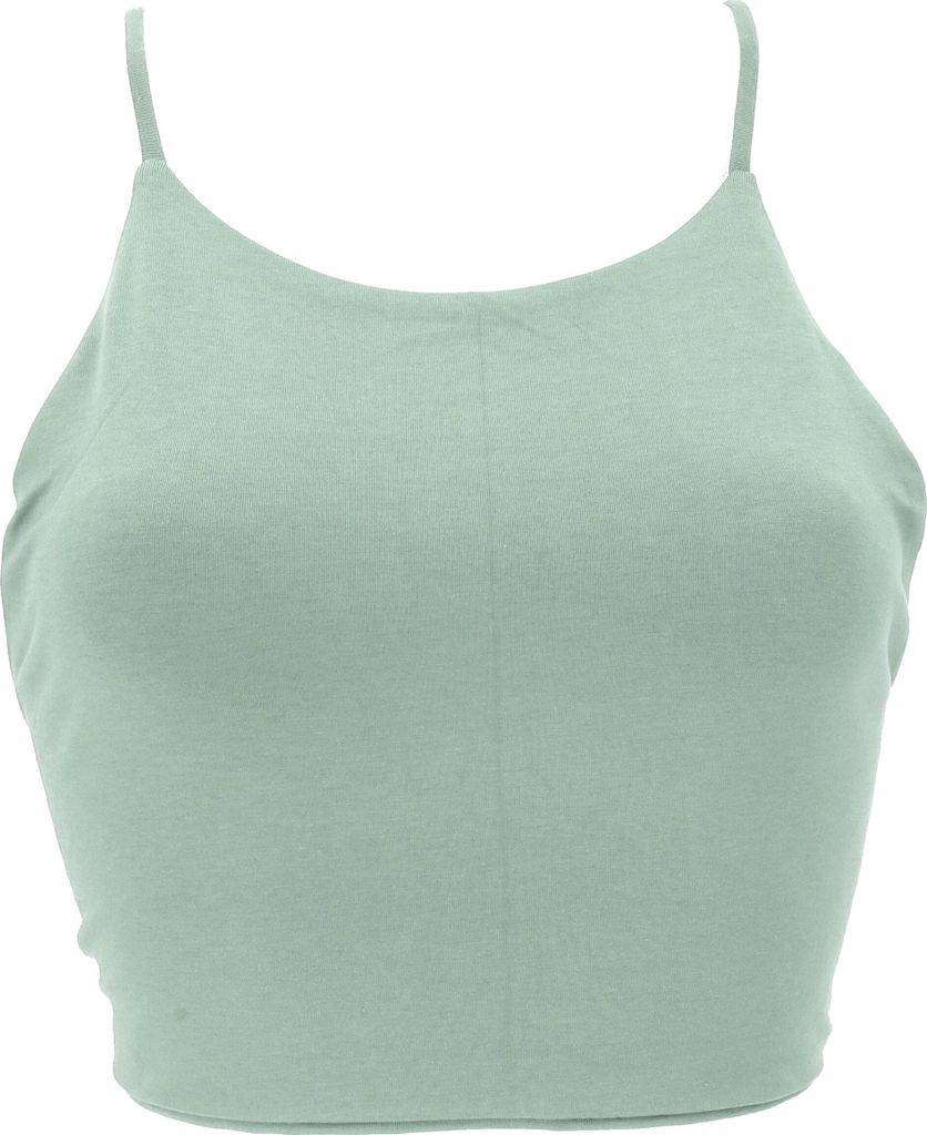 Bikini Top aus Baumwolle, Boho Top, Pixi Top, Yogatop, Bindetop - Salbei, Damen, Grün, Baumwolle(Bio),Elasthan, Tops & T-Shirts