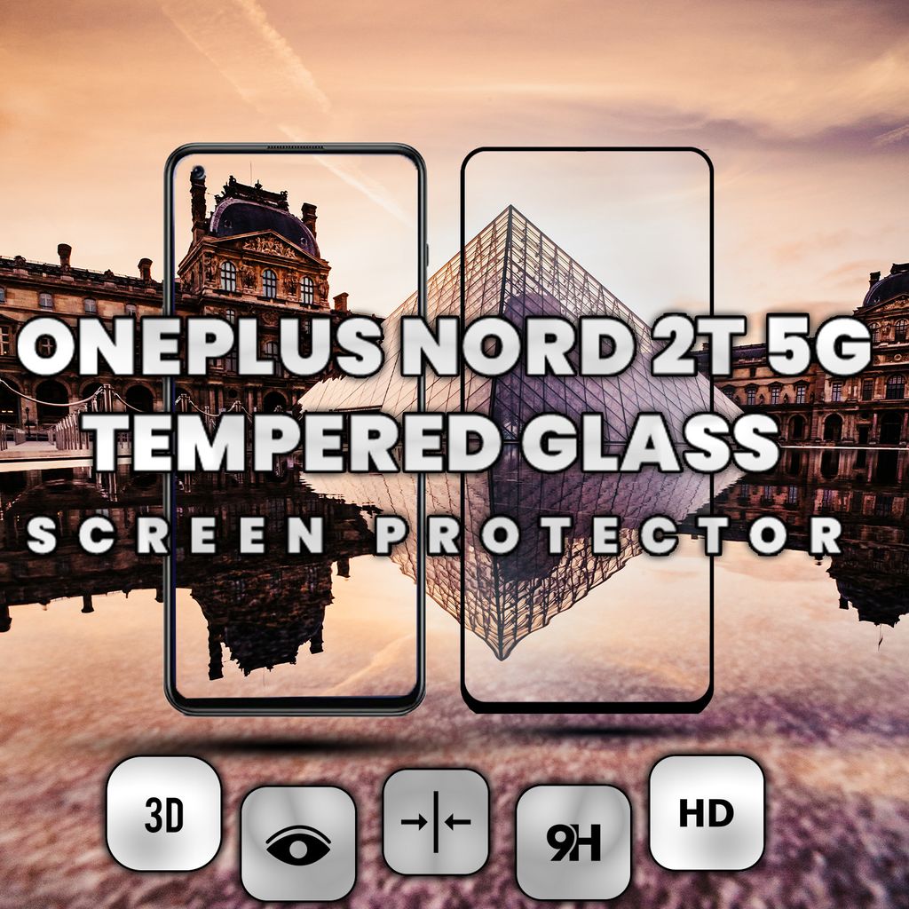 OnePlus Nord 2T 5G – gehärtetes Glas 9H – 3D-Displayschutz in Superqualität