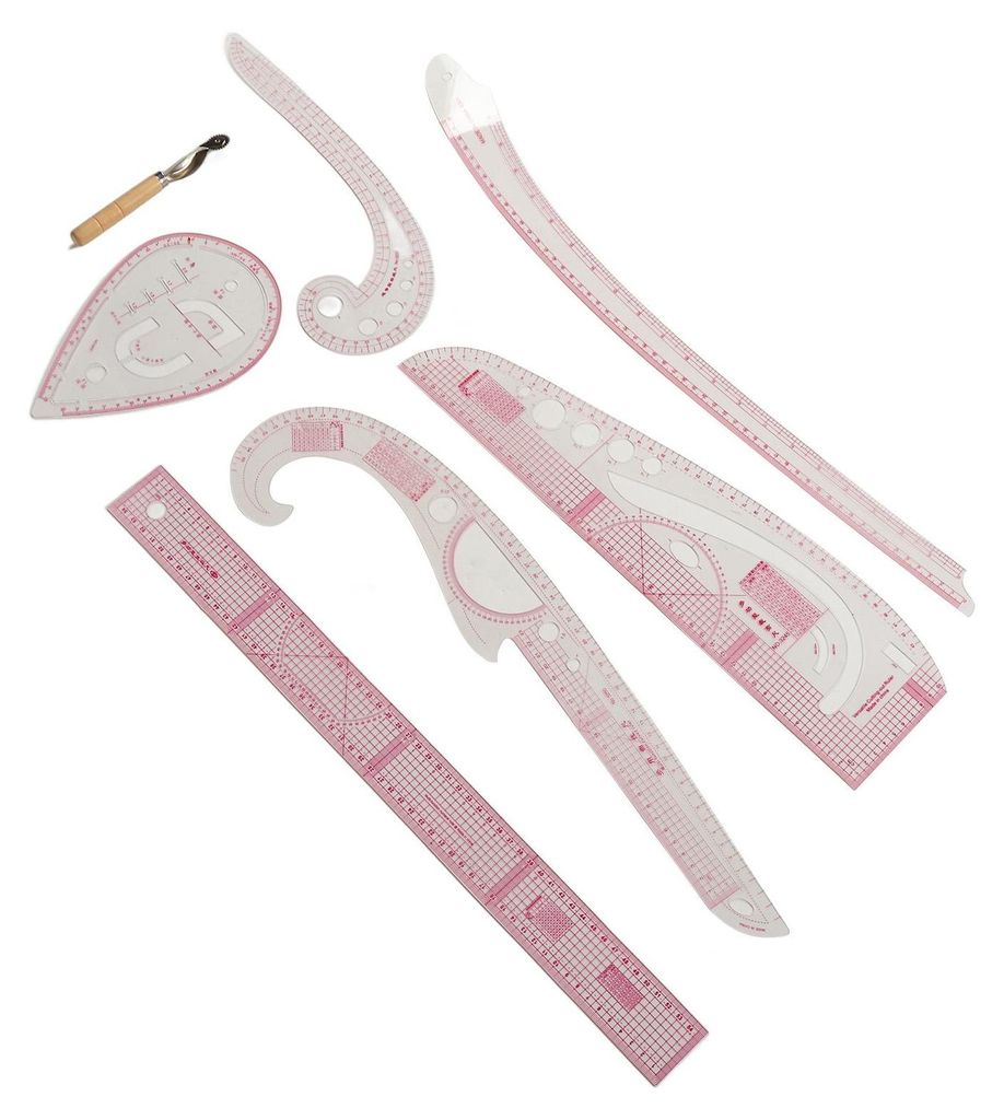 7pcs French Curve Règle en PVC transparent CM MM haute Image du produit 