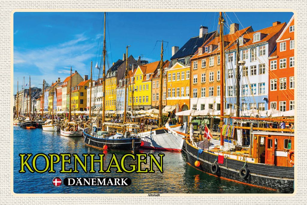 Holzschild Kopenhagen Dänemark Wandbild