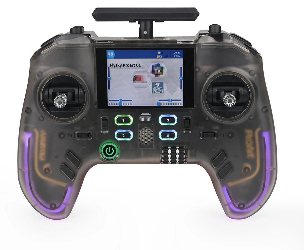 RC-Sender - 2,4 GHz Fernsteuerung - Open-Source - 6,1 cm IPS-Display - Gyroskop - Einklappbare Antenne - Programmierbar - Akku enthalten - Schwarz
