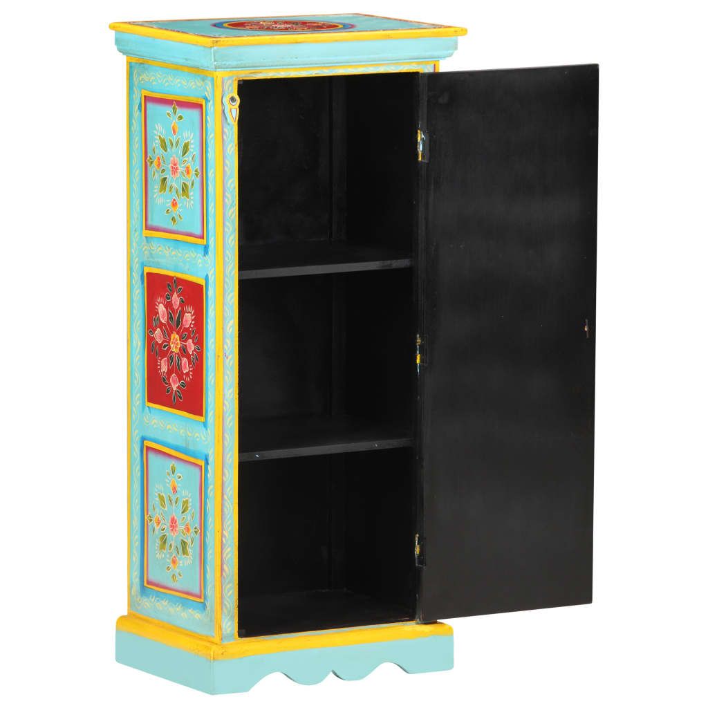 Credenza dipinta a mano 40x30x90 cm Legno massiccio di Immagine del prodotto 