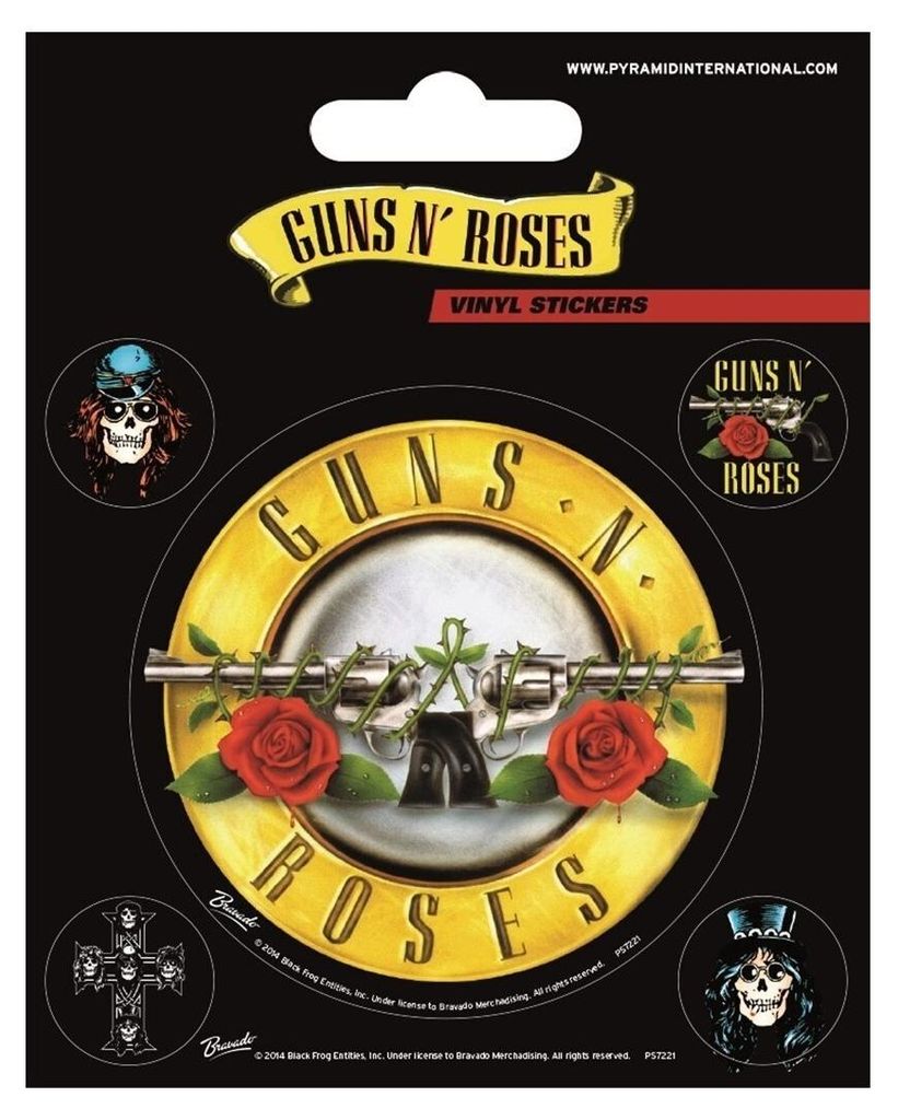 Guns N Roses - Patronen-Logo - Aufkleber, Vinyl 5er-Pack BS2438 (Einheitsgröße) (Bunt)