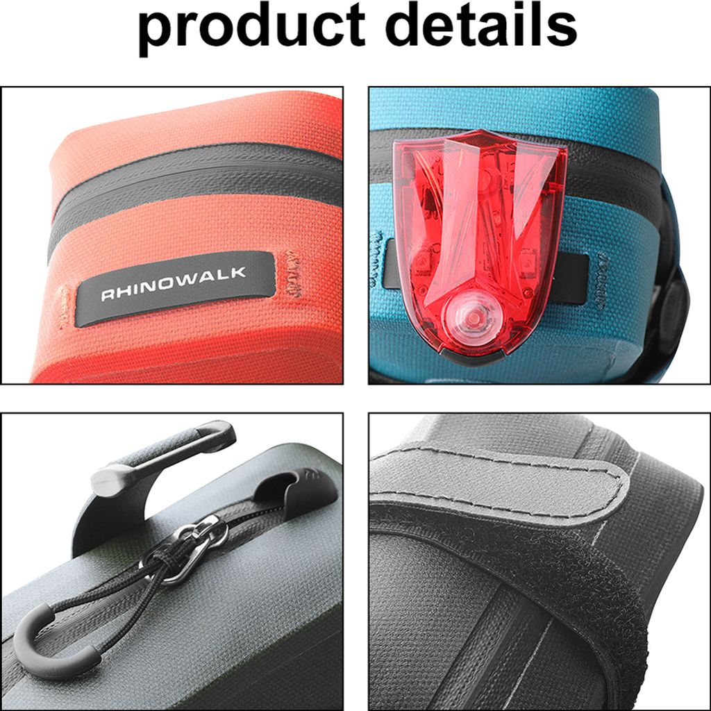 Rhinowalk Fahrradsatteltasche, leichte und wasserdichte Fahrradsitztasche unter dem Sitz, Fahrrad-Werkzeugtasche fuer Mountainbike, Rennrad