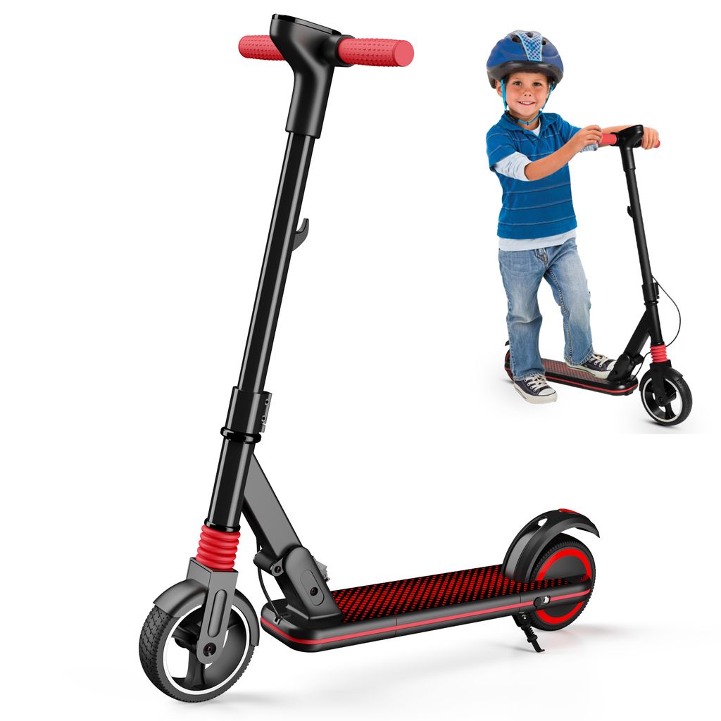 Elektroscooter Schwarz 6,5 Zoll 14km/h Elektroroller LED-ANZEIGE Kinderroller 130 Watt Motor Elektro Roller Bis 70KG Kinder E Scooter Ab 8 Jahren N...