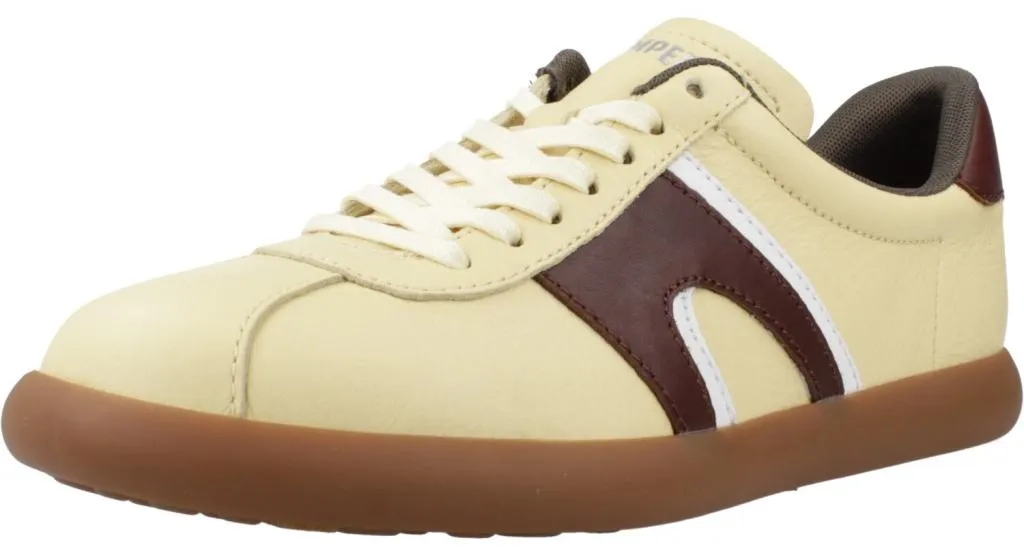 Camper Sella Flora jaune, basket en cuir souple et semelle confort