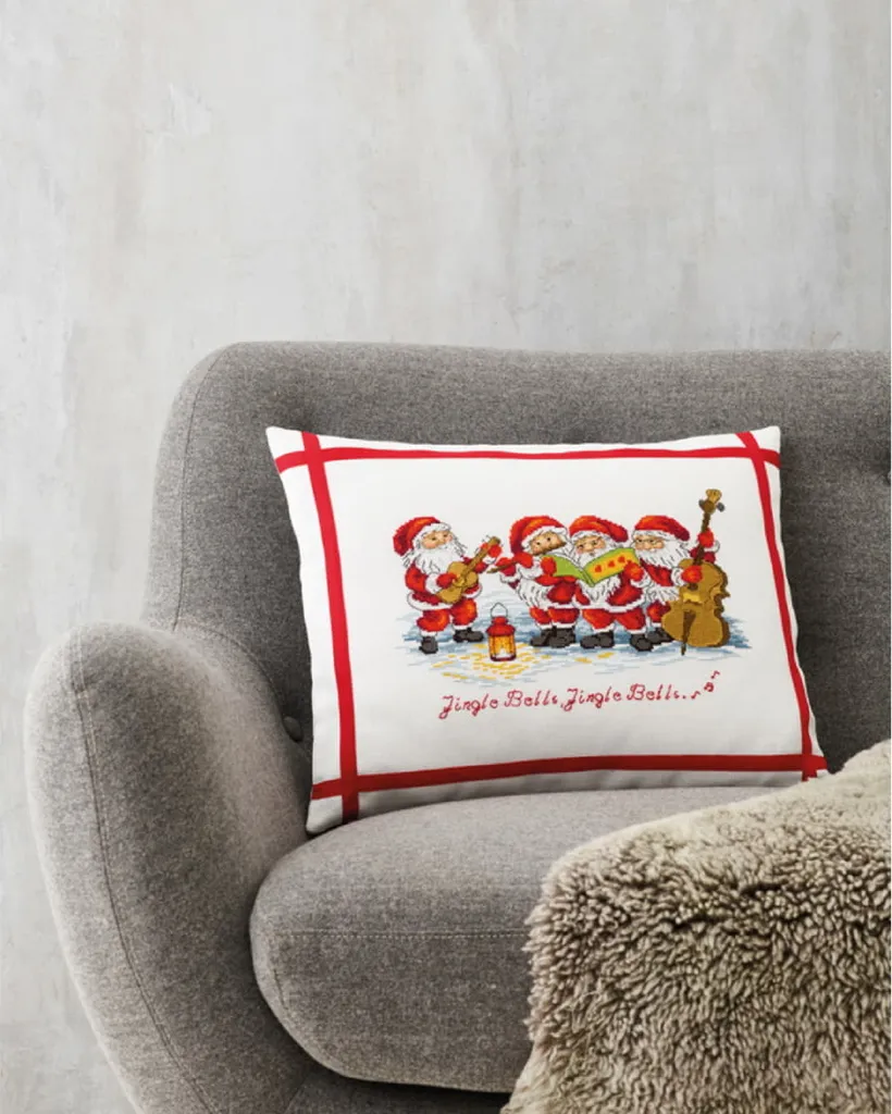 Coussin à Broder au Point de Croix Compté Motif Elfes Permin 45x35 cm