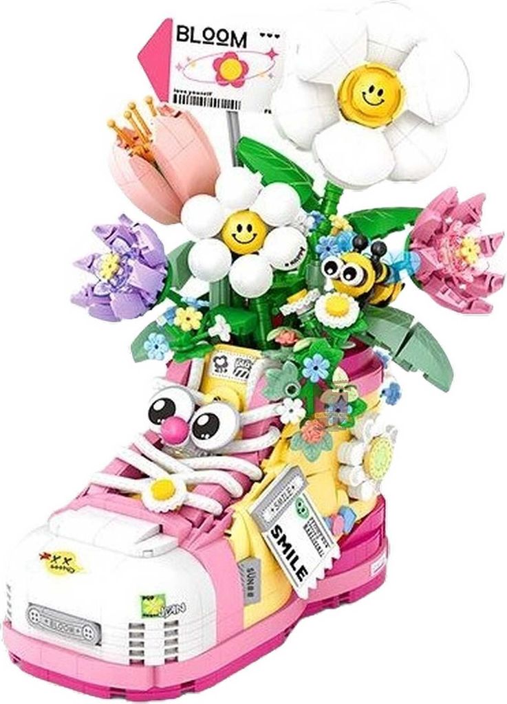 1351 - Blumen im Stiefel (LOZ) Produktbild 