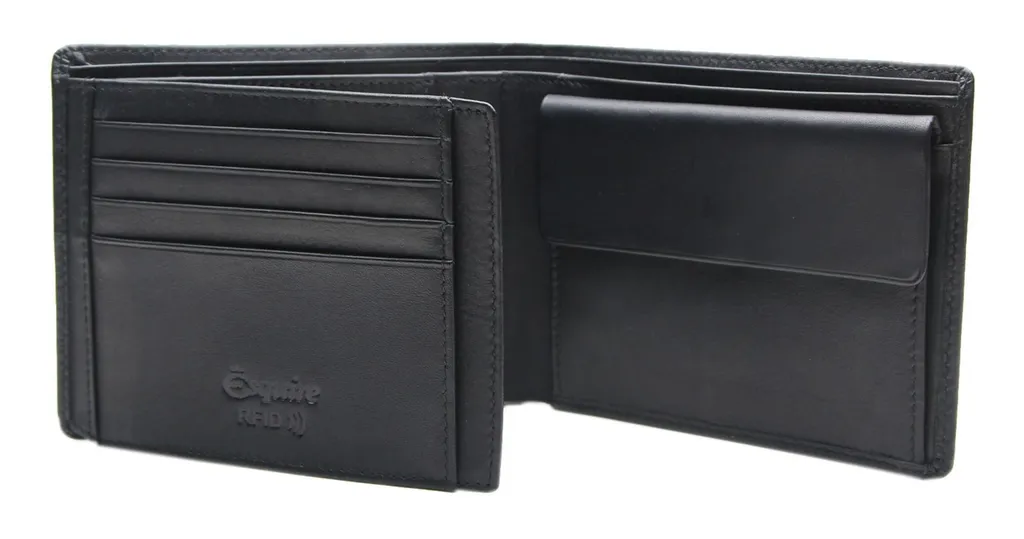 Esquire Portafoglio Classico Unisex 04780800 - Nero, 9,5 X 12 Cm